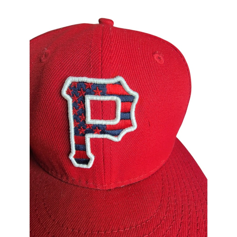 Pittsburgh Pirates New Era Red Patriotic Flag HAT 4th Of July Hat 7 1/2